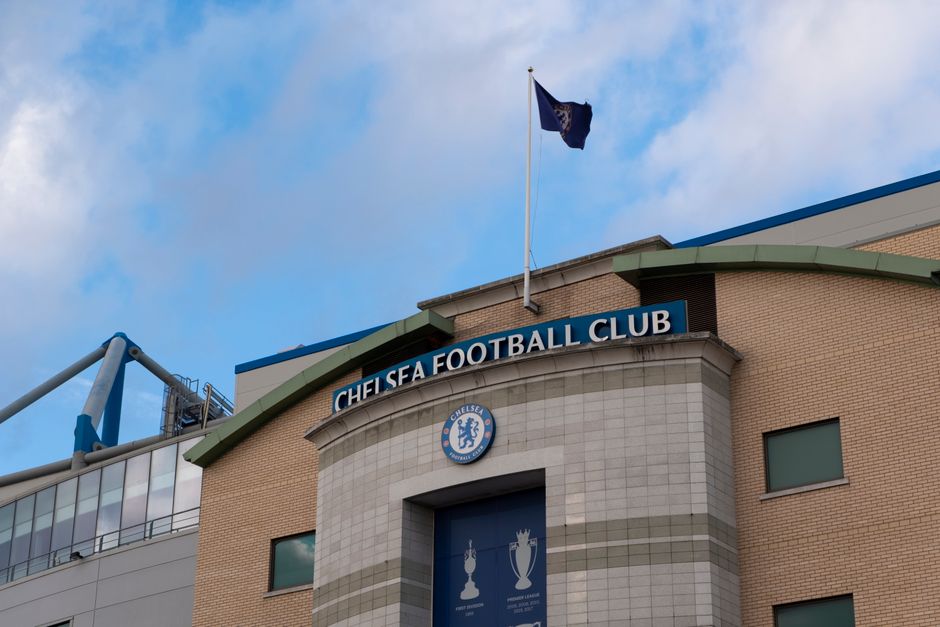 Iconic facade of Chelsea Football Club in London, highlighting the famous stadium architecture.